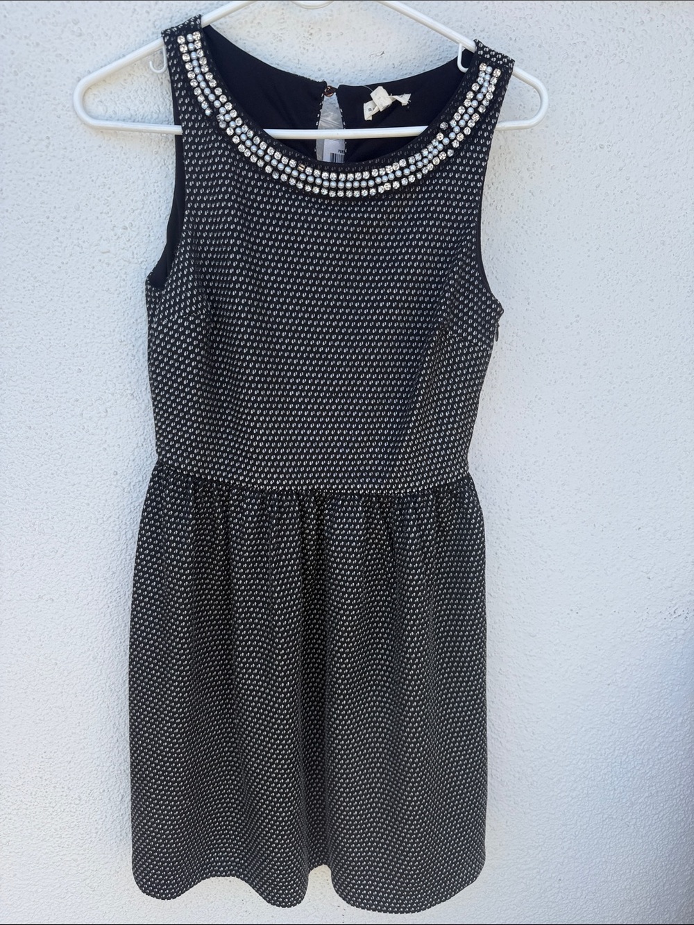 Maison Jules Black and Silver Beaded Sleeveless Midi Dress